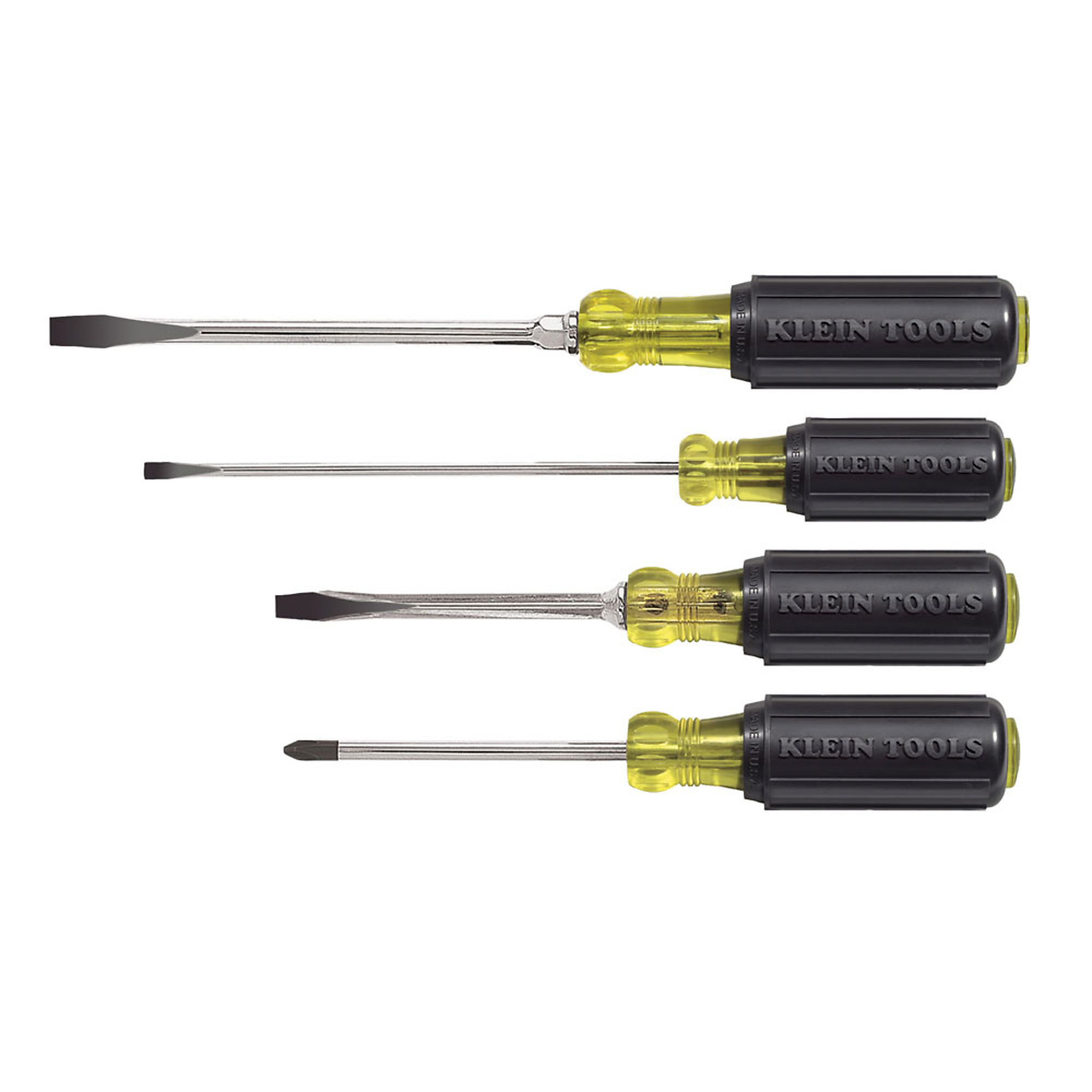 Klein Tools, Screwdriver Set, Slotted and Phillips, 4-Piece, Drive Type Combination, Model# 85105